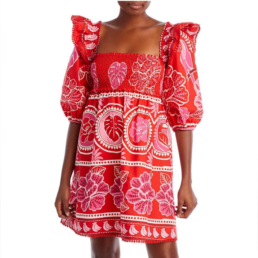 FARM Rio Red Floral Mini Dress - Picture 5 of 16